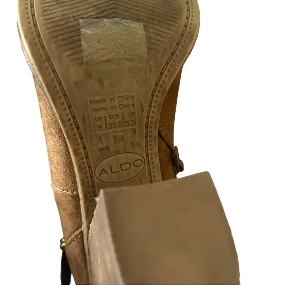 ALDO Suede Leather Buckle Ankle Booties 8 - Picture 13 of 15